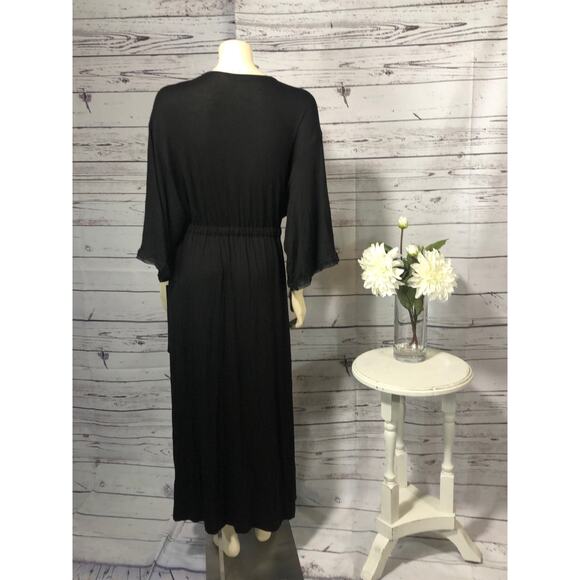 NWT Clair de Lune bathrobe with mesh & Crochet trim size XL - Picture 9 of 12